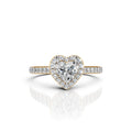 Heart Shape Diamond Halo Ring