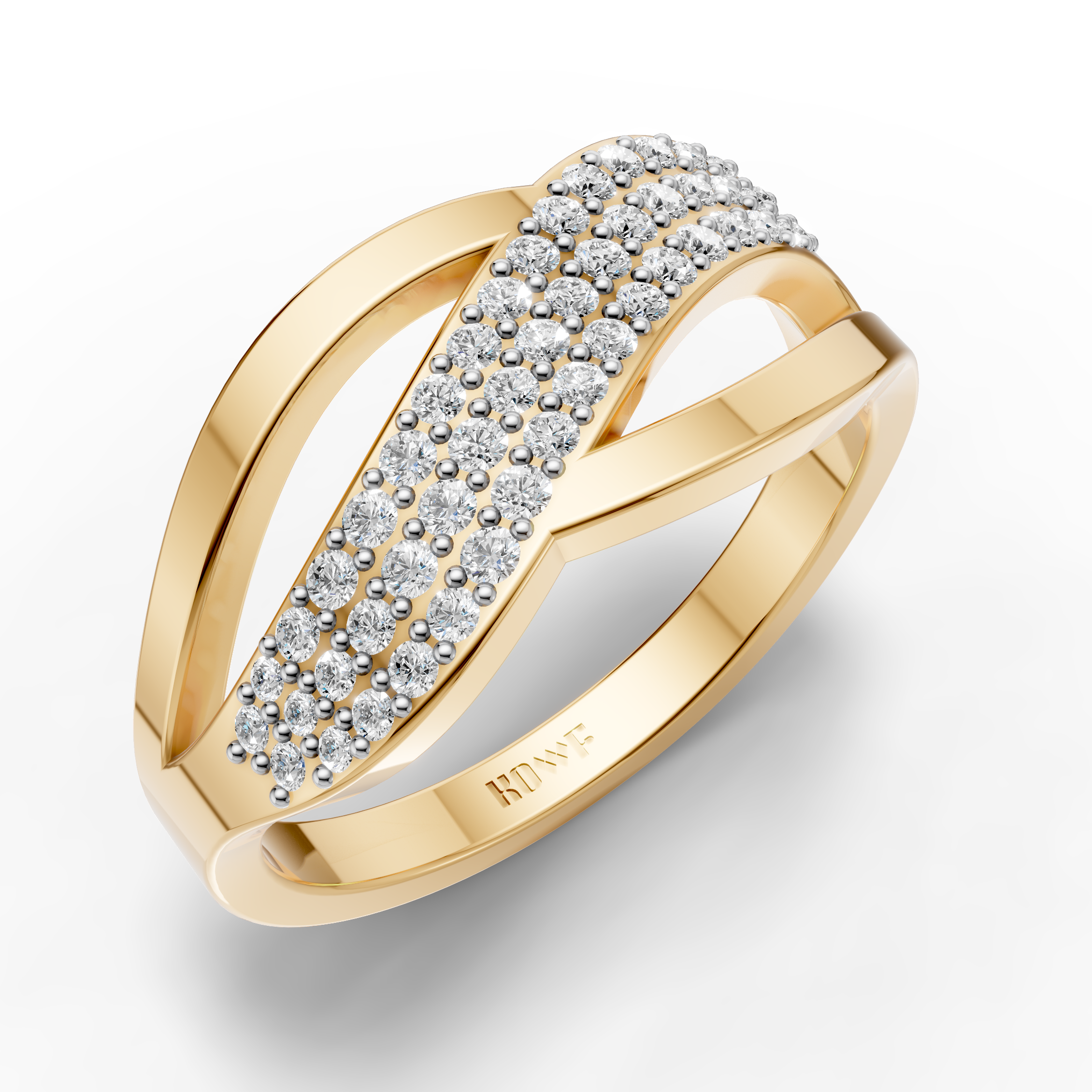 Crossover Diamond Ring