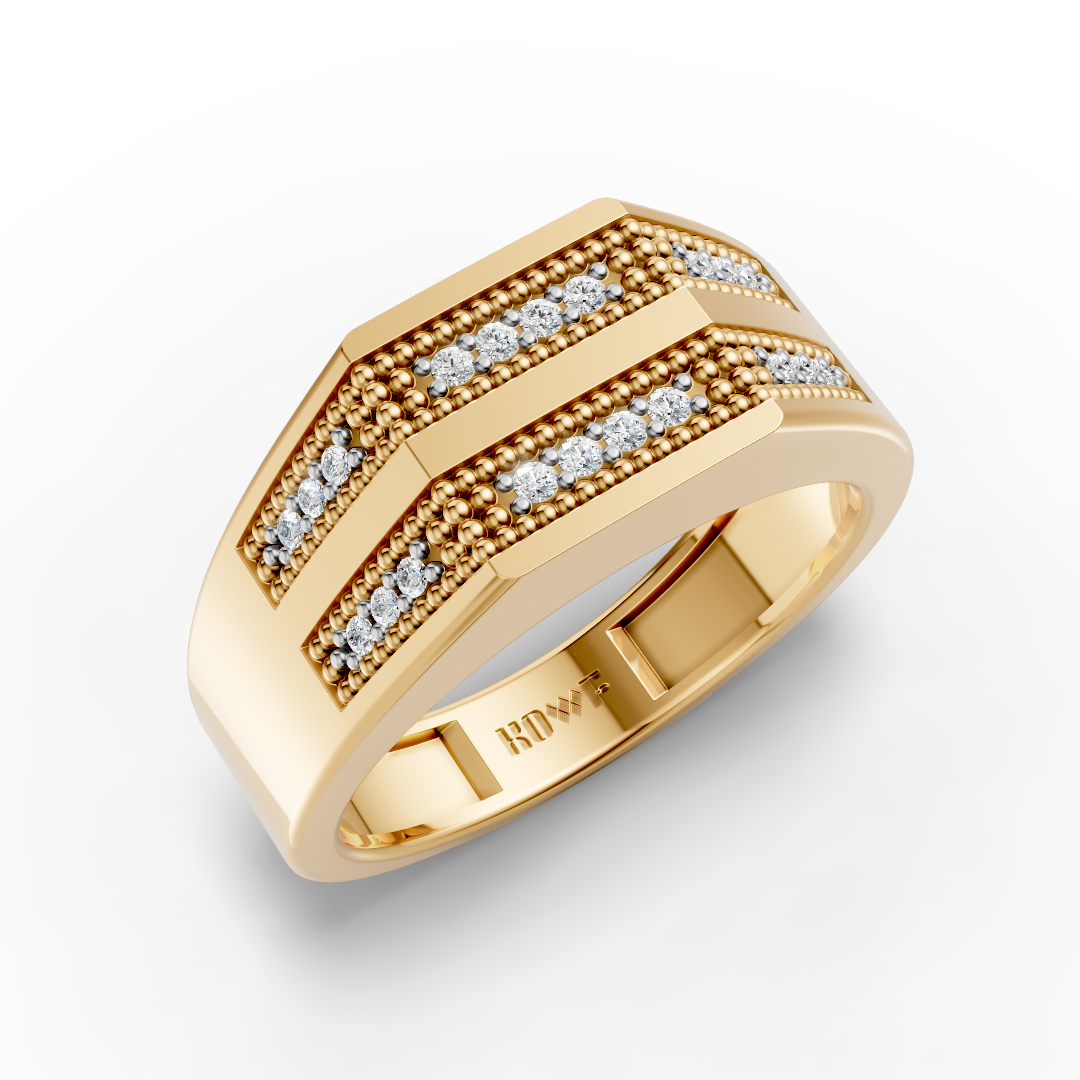 925 Sterling Silver Double Line Moissanite Diamond Ring