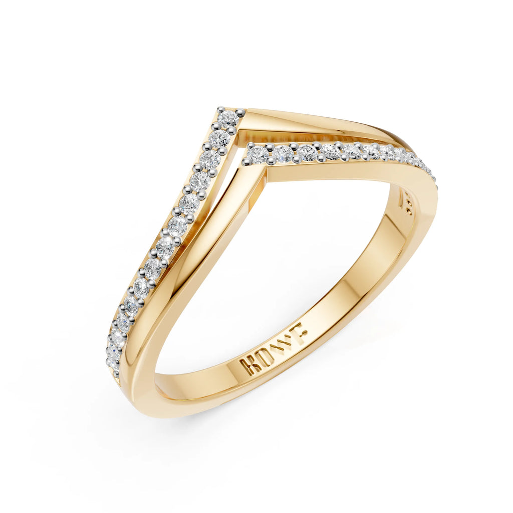 Minimalist V Shape Diamond Ring