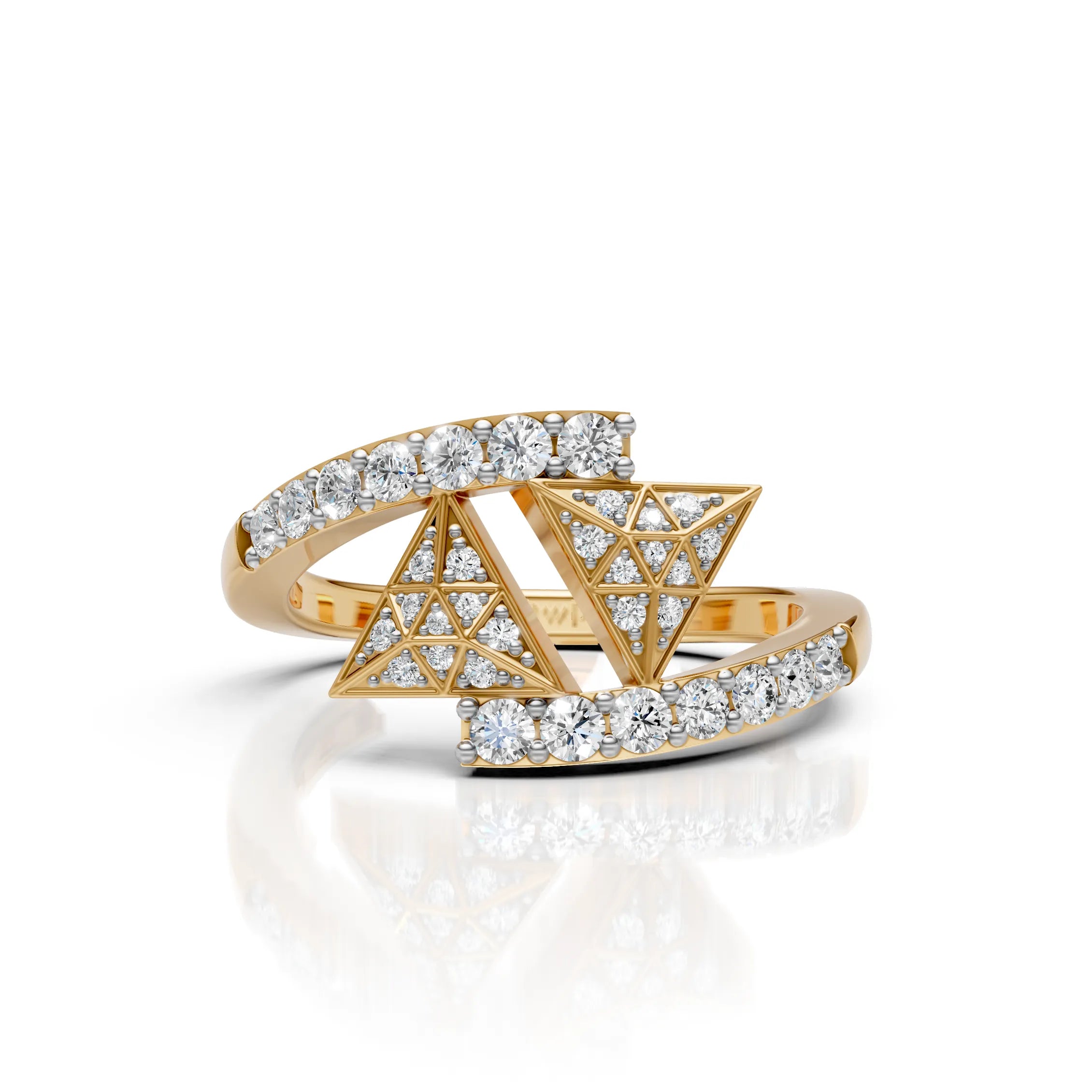 Geometric Diamond Open Wrap Ring