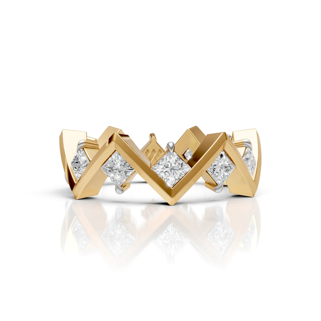 Princess Cut Diamond Geometric Eternity Ring