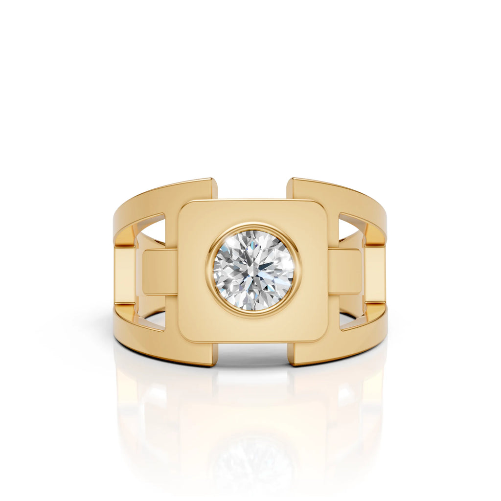 Modern Orbit Solitaire Men's Ring