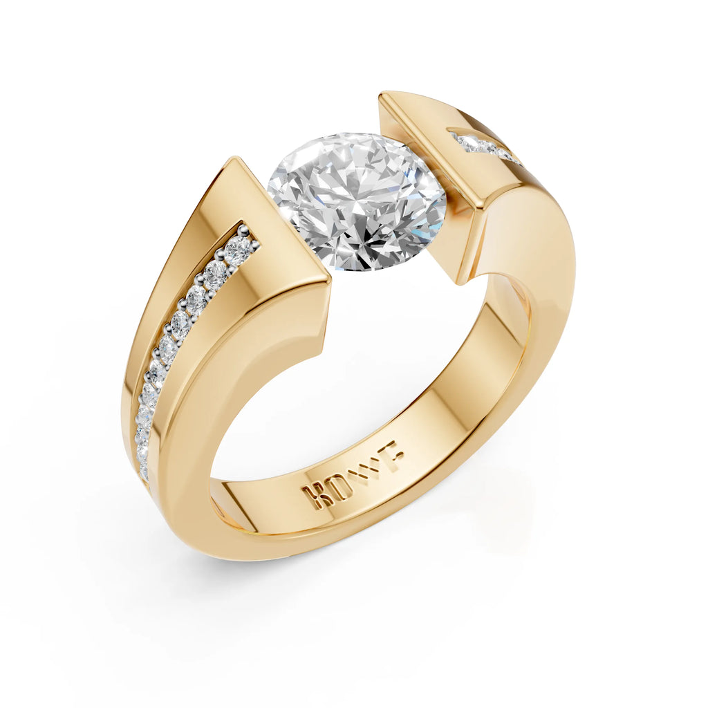 Modern Floating Diamond Solitaire Ring