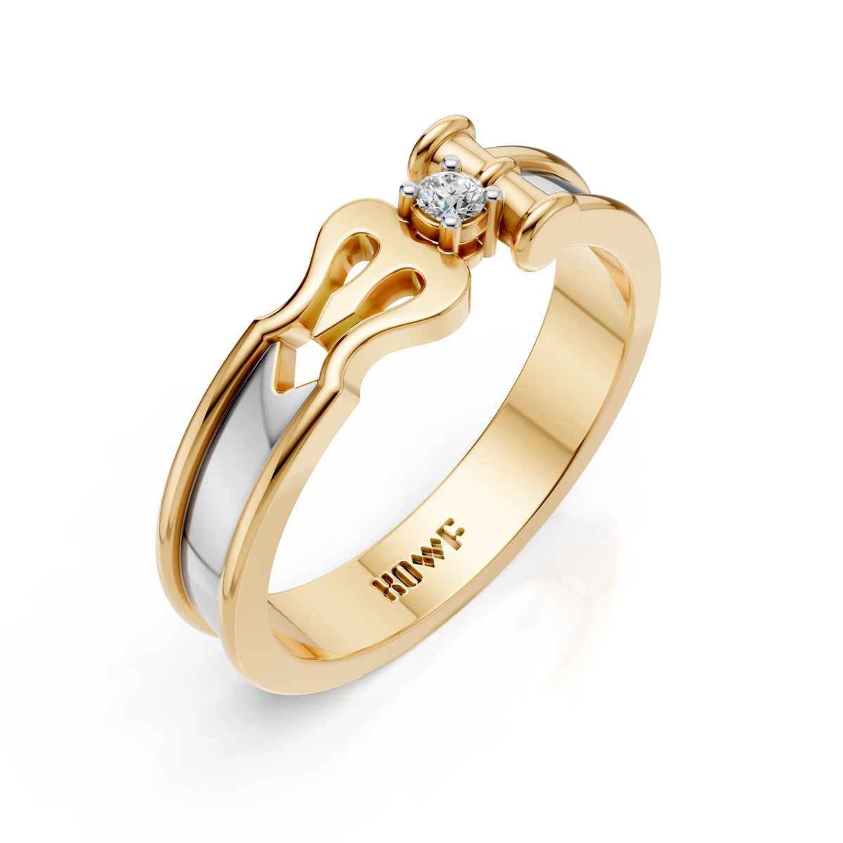 Royal Trident Solitaire Ring