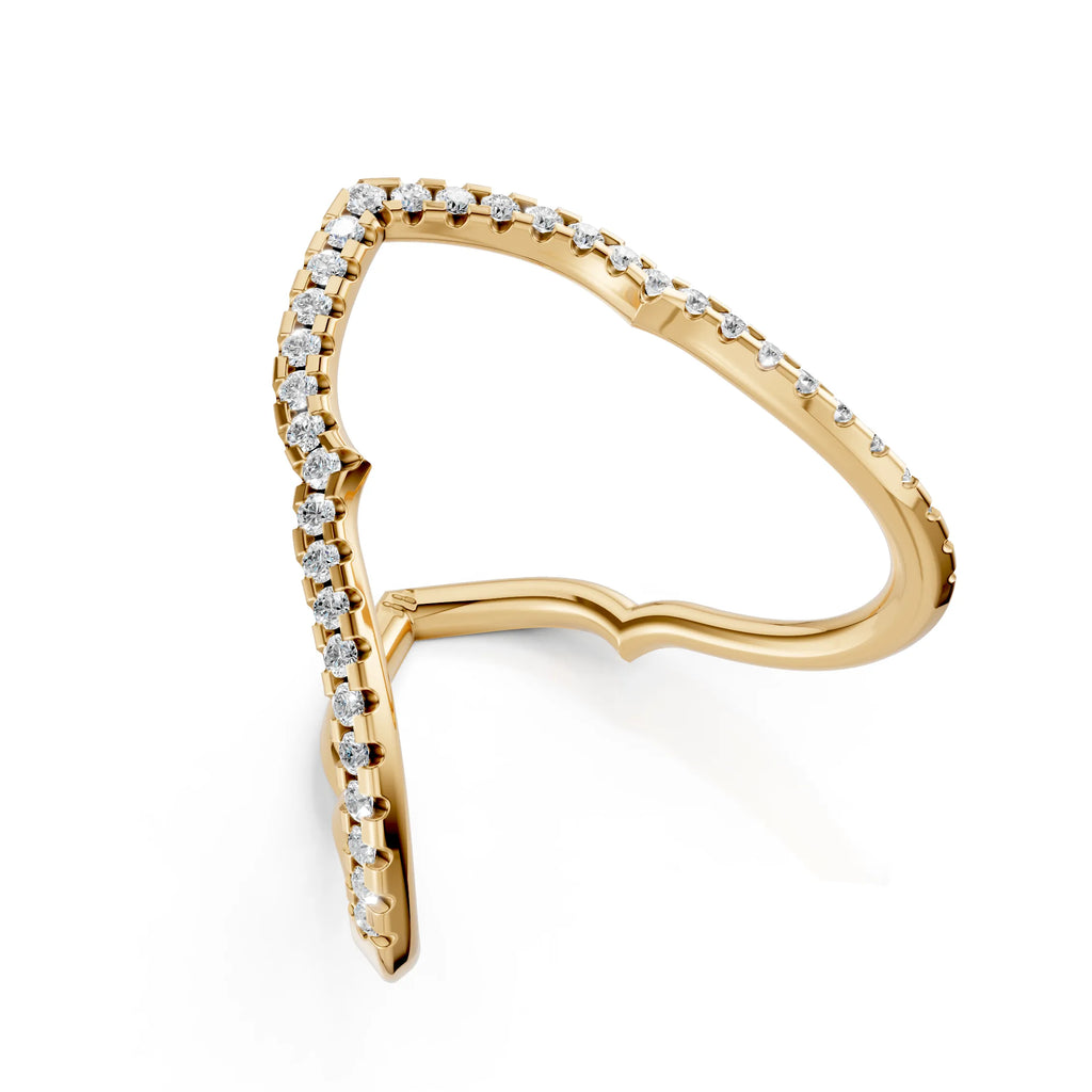 Open Heart Diamond Ring