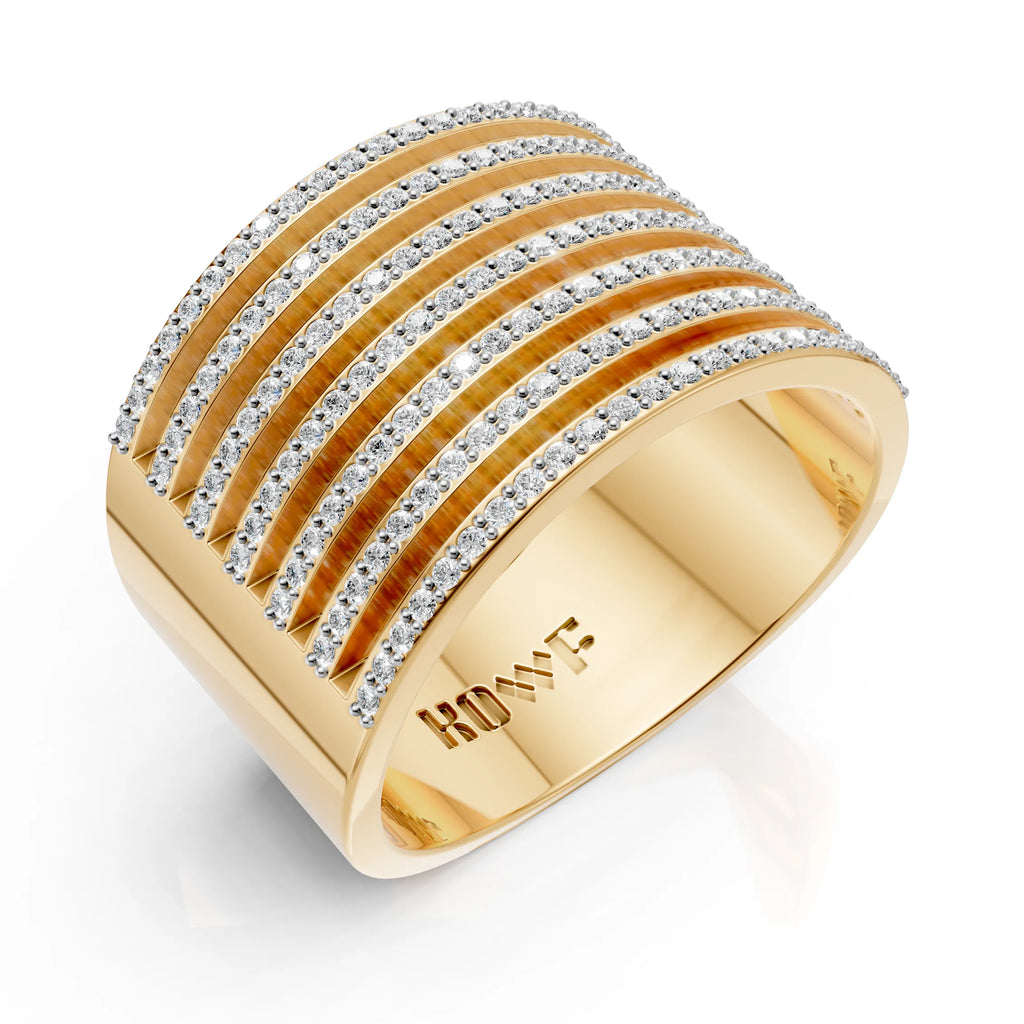 Luxury Multi-Row Diamond Band Ring