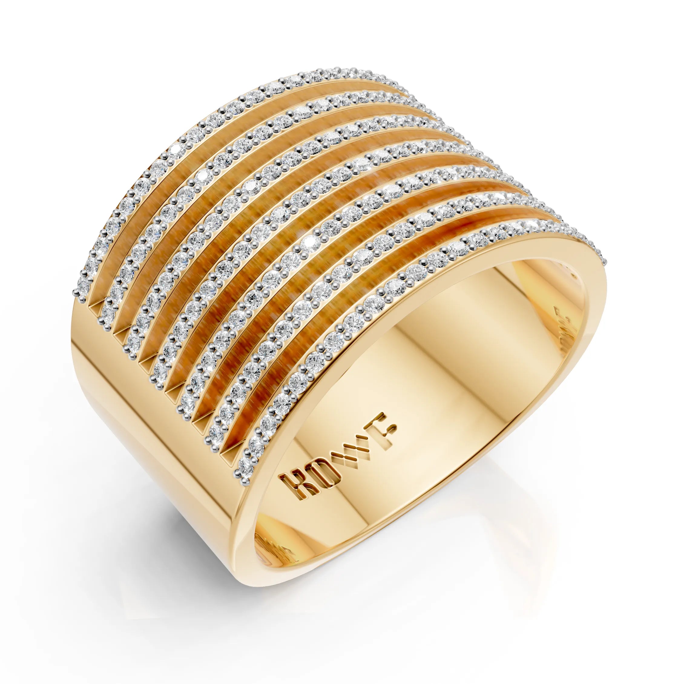 Luxury Multi-Row Diamond Band Ring