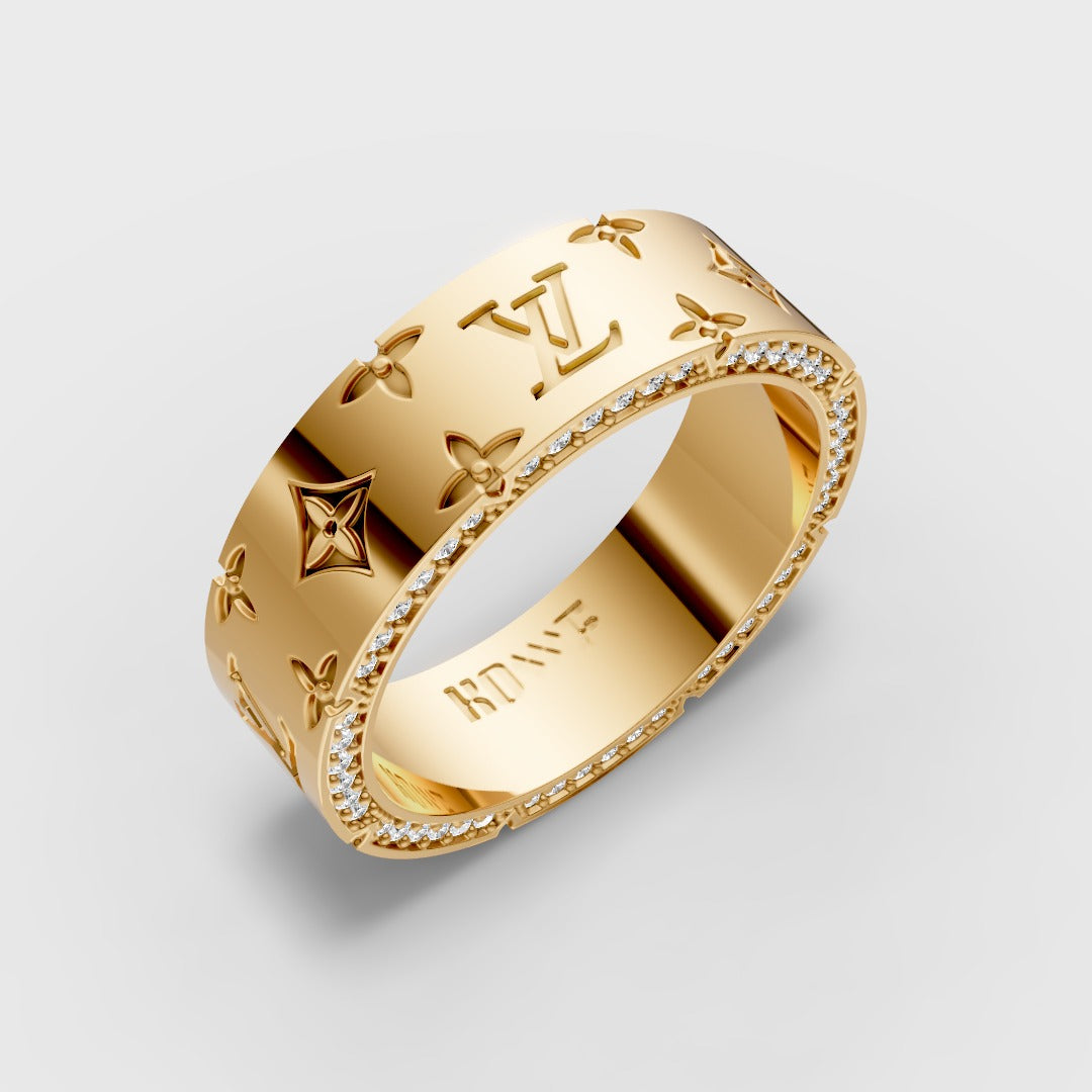 925 Sterling Silver Luxury Band With Side Moissanite Diamond Ring