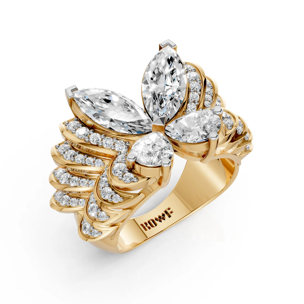 Royal Butterfly Marquise Halo Ring