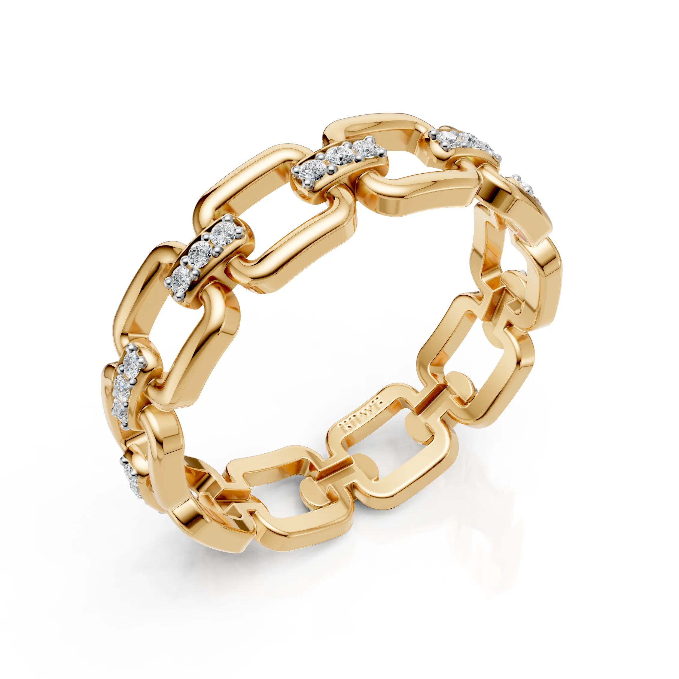 Luxury Diamond Link Chain Ring