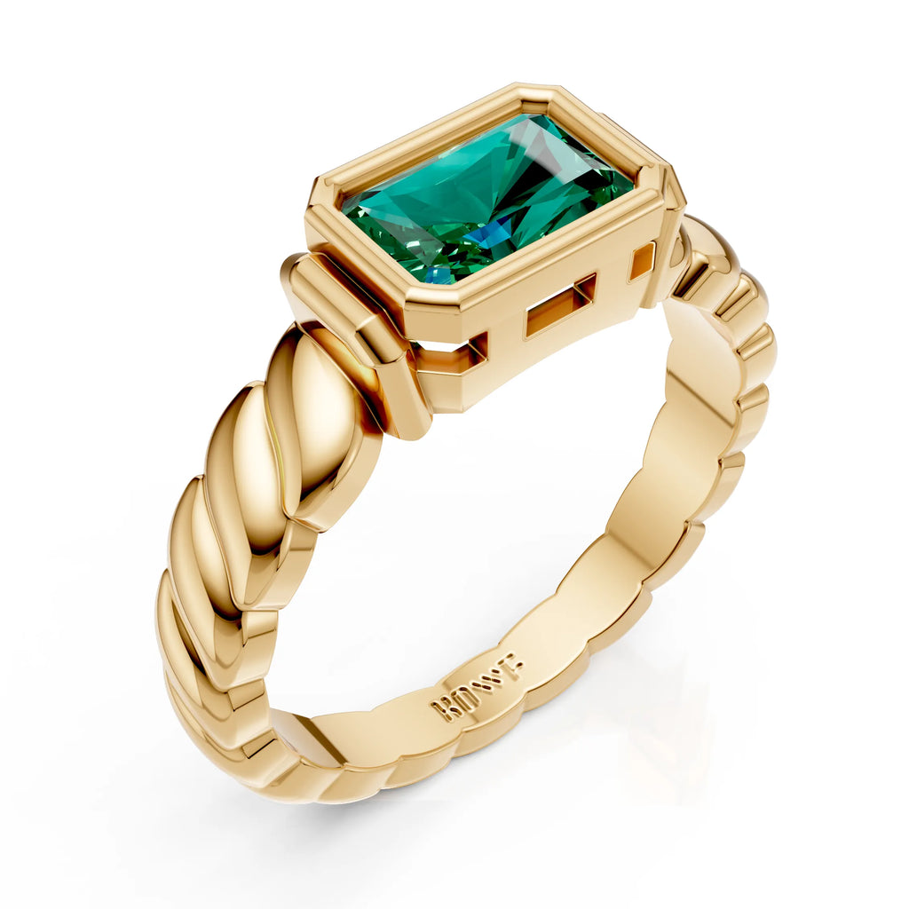 Designer Emerald Solitaire Ring