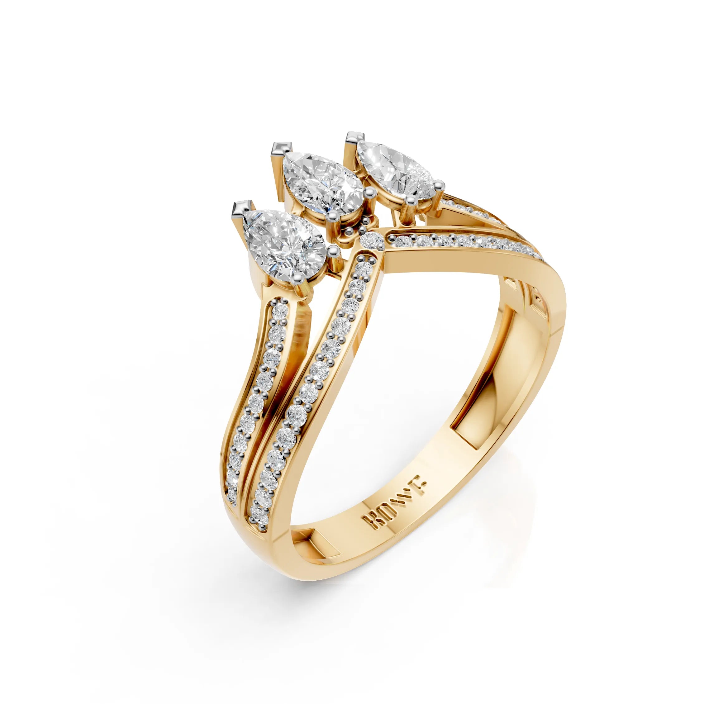 Triple Pear Ring