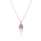 2 CT Pink Portuguese CutPendant With Chain