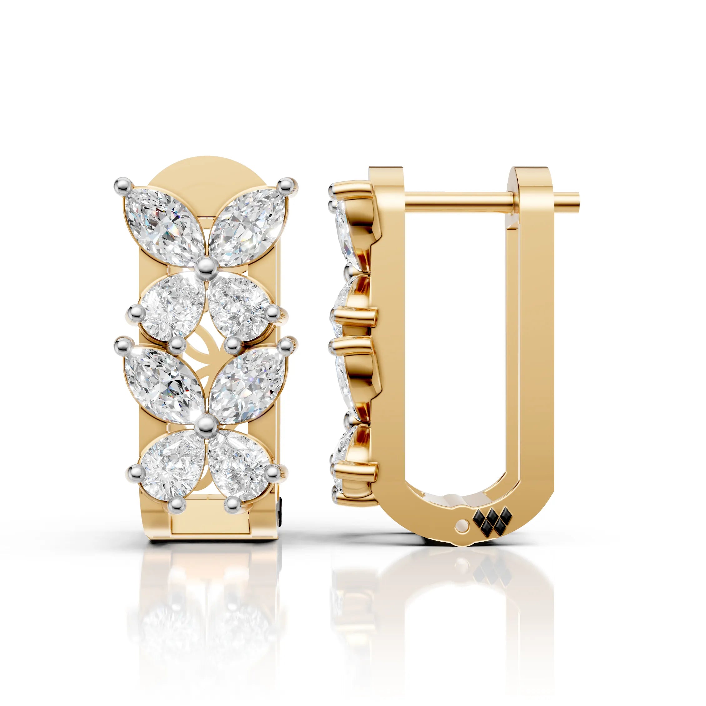 Diamond Blossom Hoops (1 Pair)