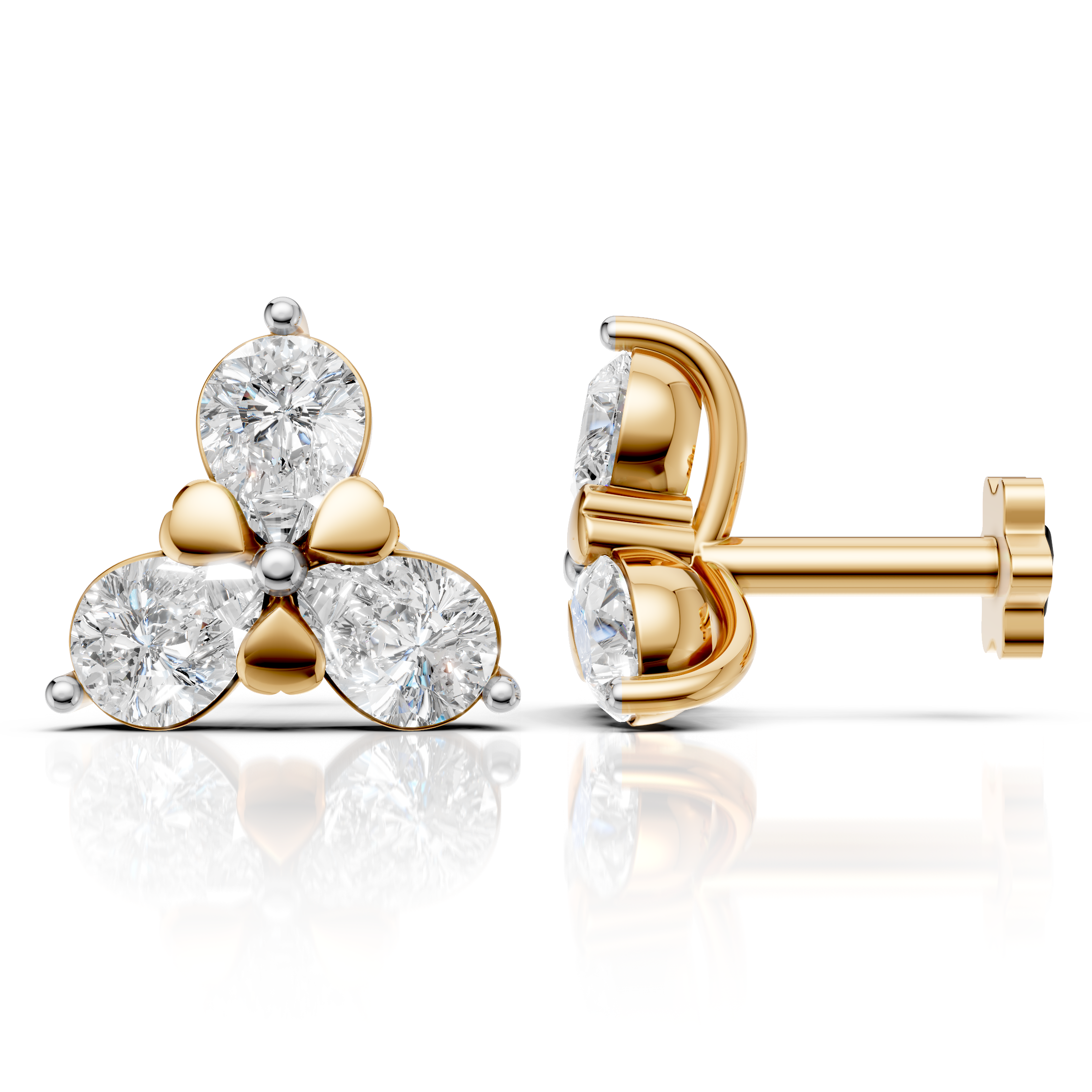 Pear Cut Floral Earrings (1 Pair)