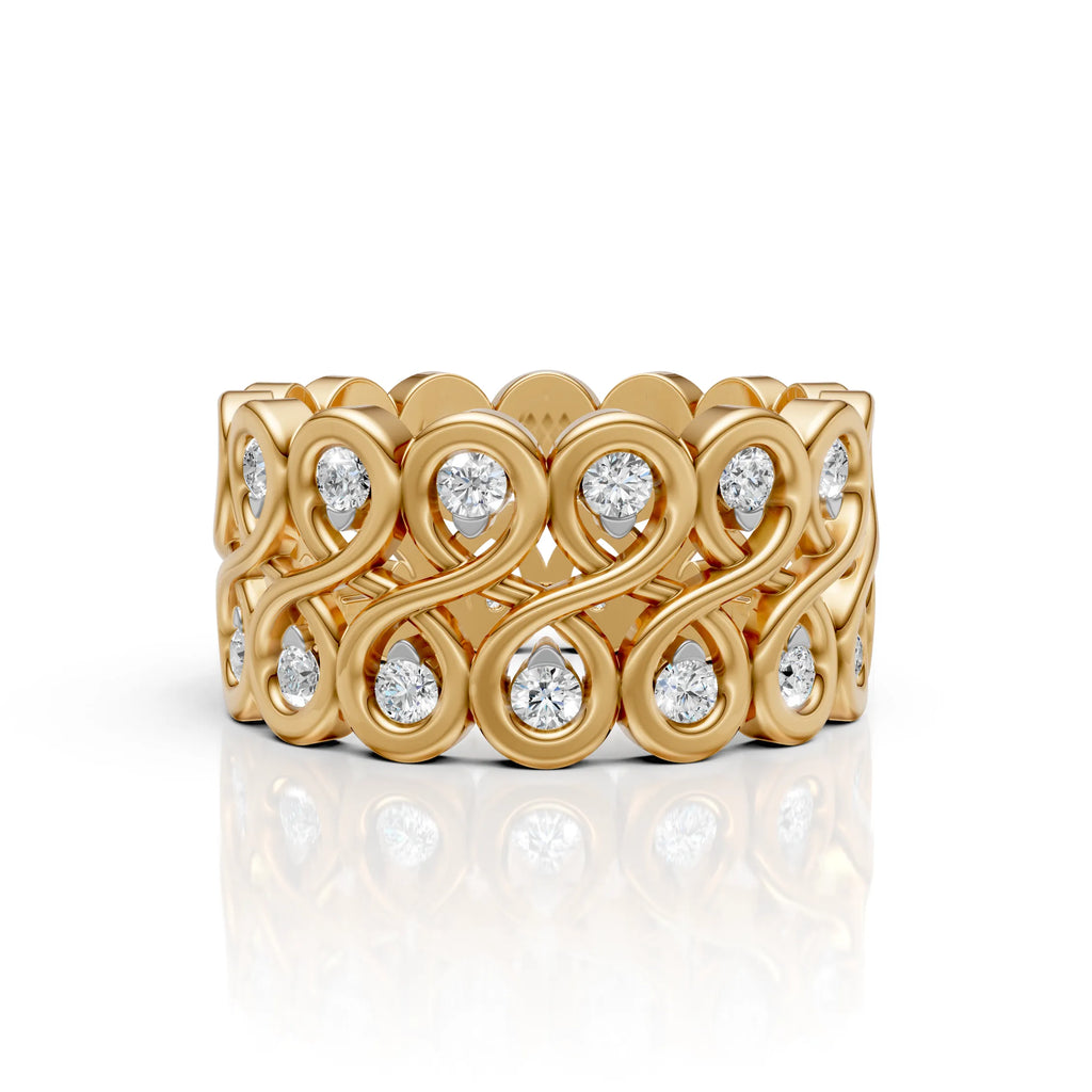 Diamond Infinity Wide Band Ring