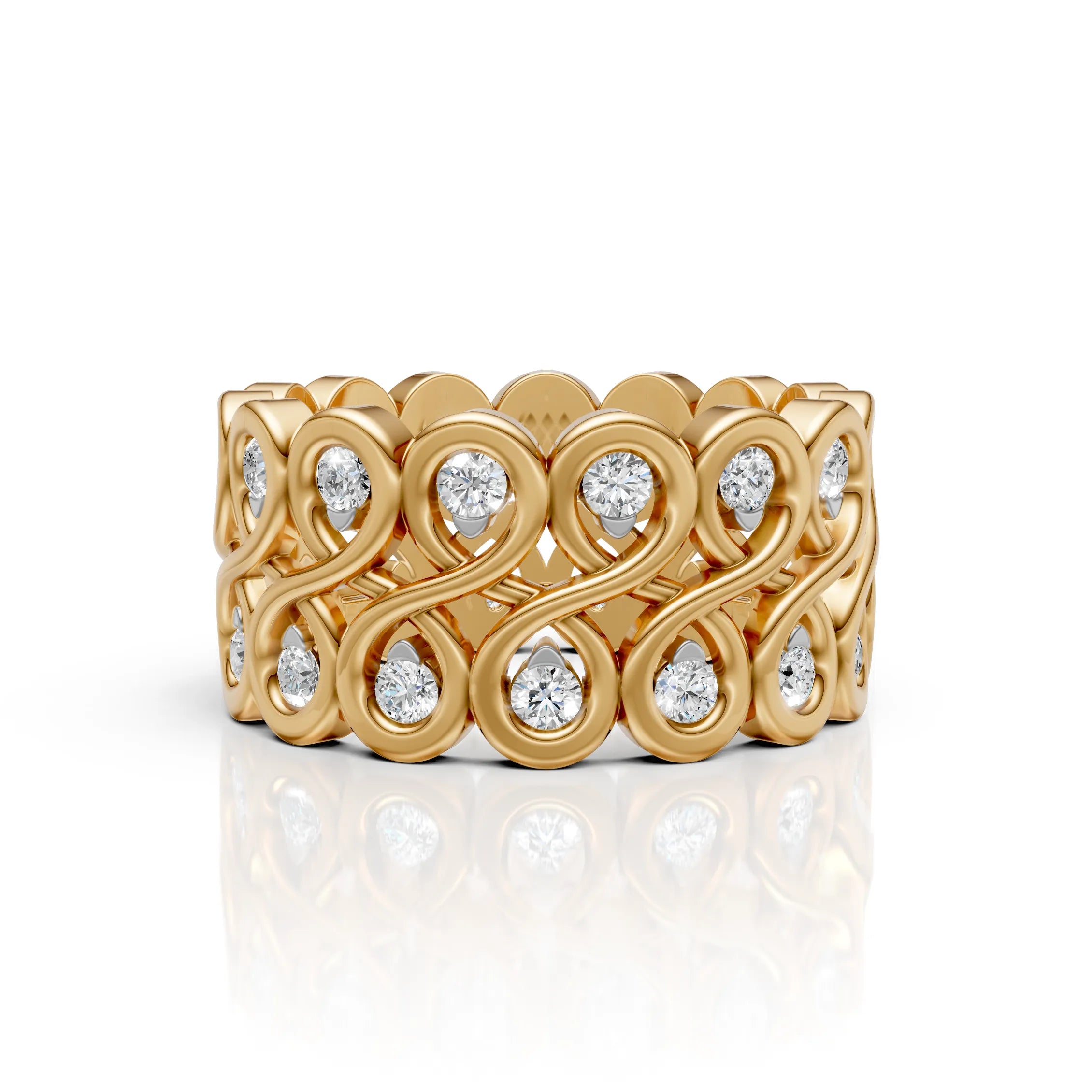 Diamond Infinity Wide Band Ring