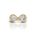 Double Heart Diamond Open Ring