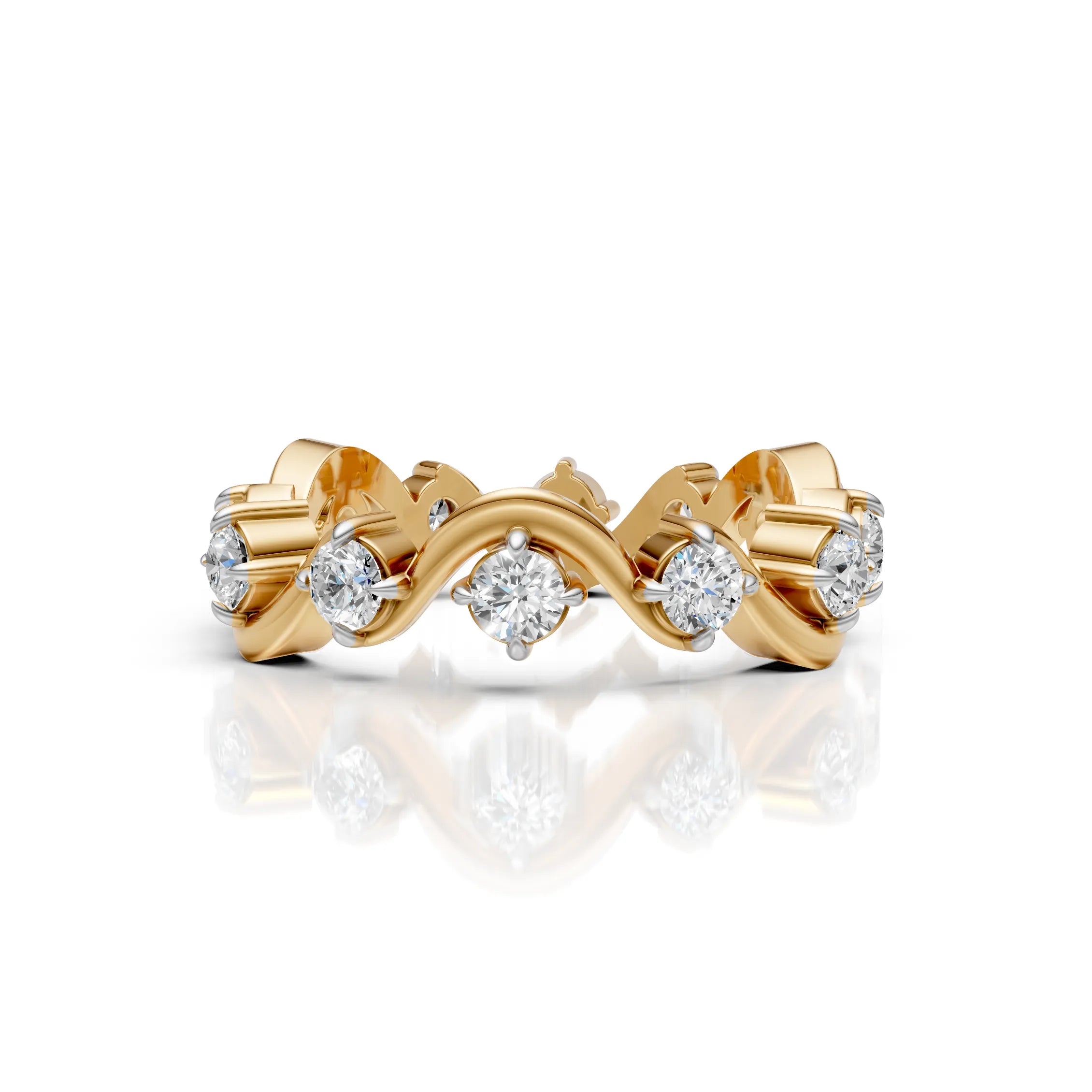 Diamond Wave Eternity Band Ring