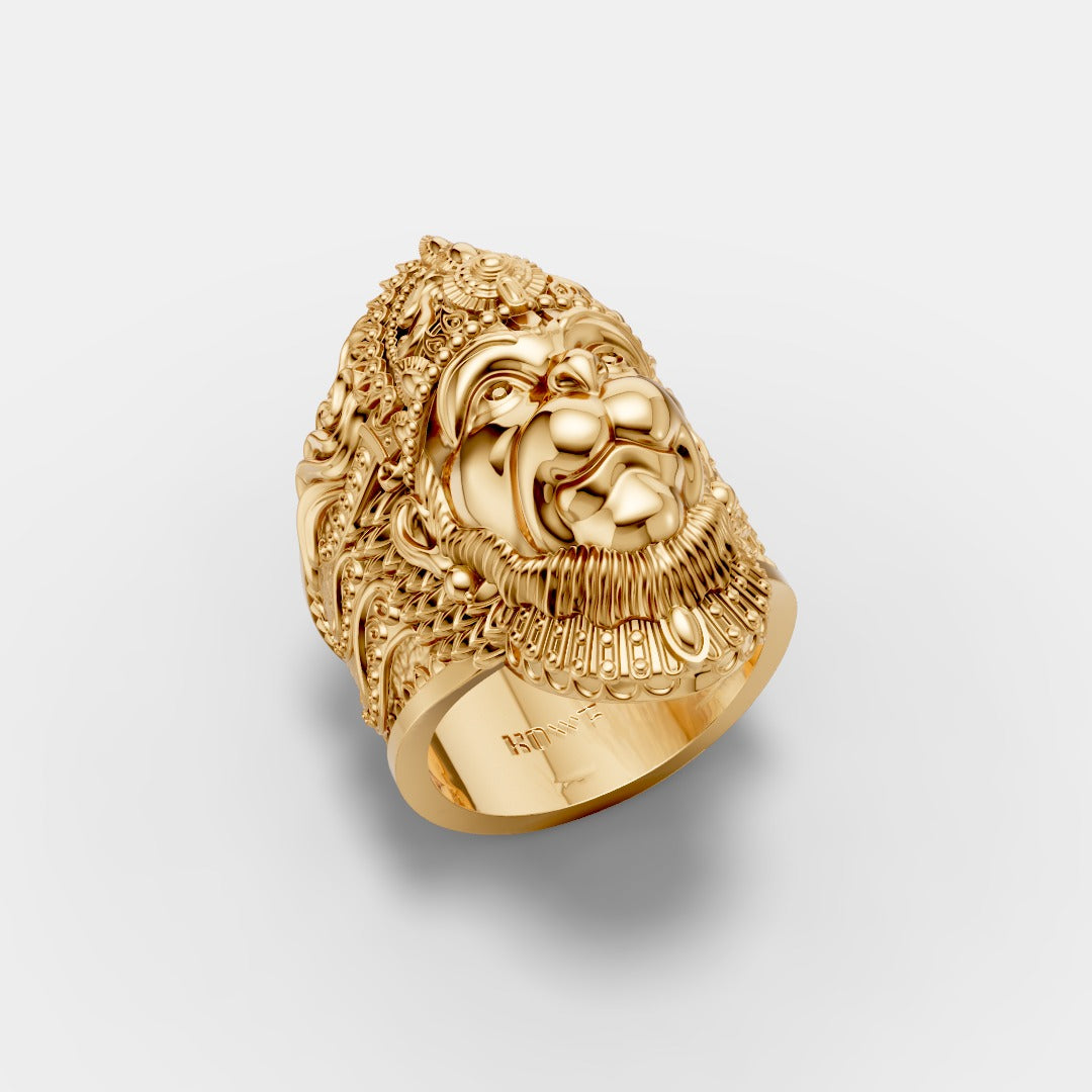 Antique Finish Hanuman Ring With “राम” Engraving