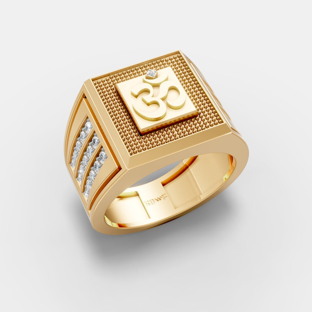 Om Engraved Statement Ring Accents – Spiritual Power Meets Bold Style